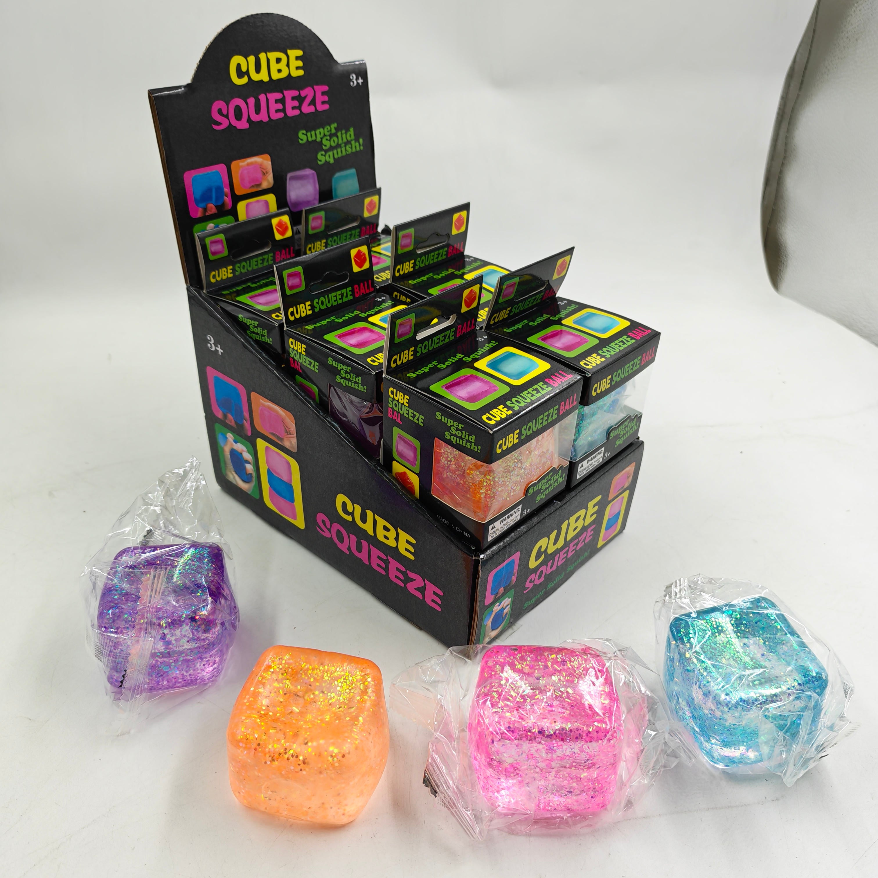 Glittery NeeDoh Squishy Cube Stress Relief Puzzle Fidget Toy