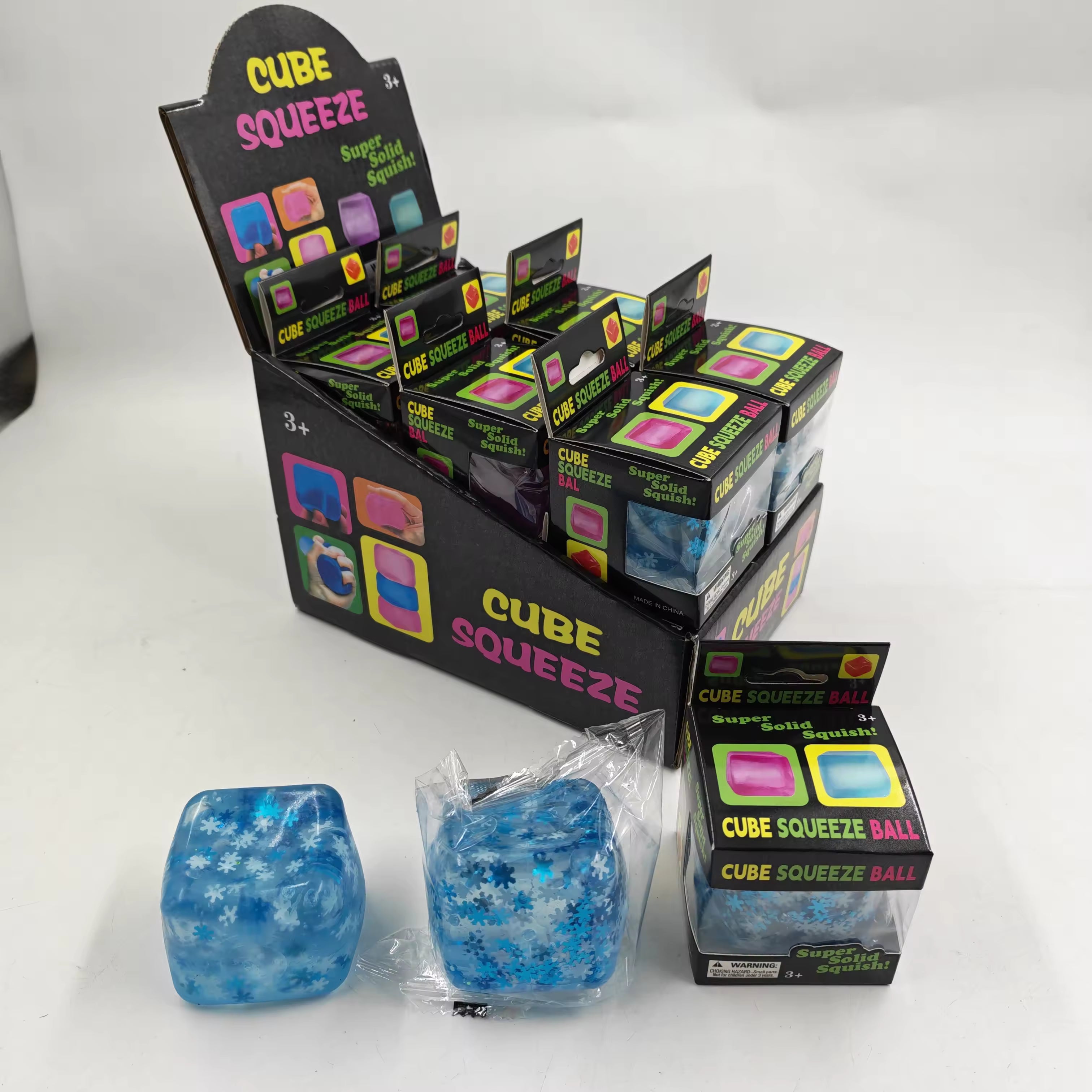 Glittery NeeDoh Squishy Cube Stress Relief Puzzle Fidget Toy